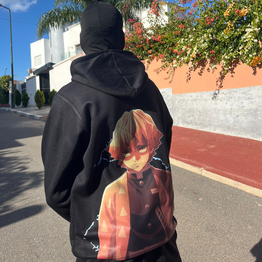 ⚡ Zenitsu Hoodie – Thunder Breathing Edition ⚡